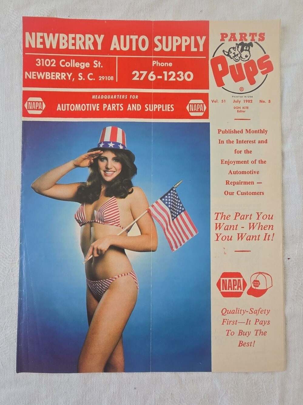 Vintage July 1982 Parts Pups NAPA Auto Newsletter Magazine
